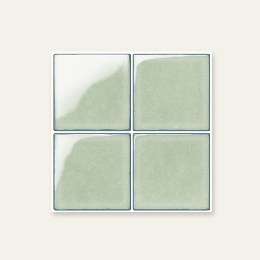 Retro Pale Green Square - Self Adhesive 3D Tile