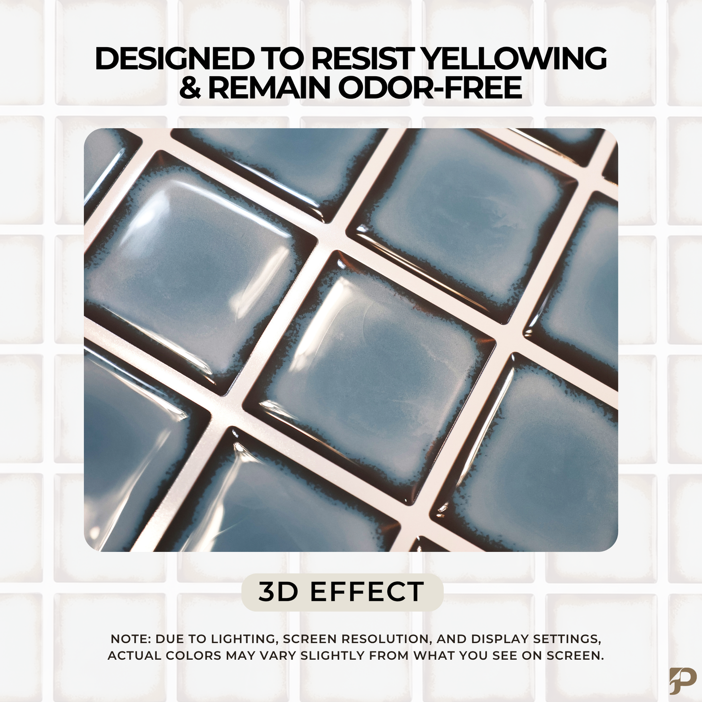 Dirty Blue Ceramic Glaze - Self Adhesive 3D Tile