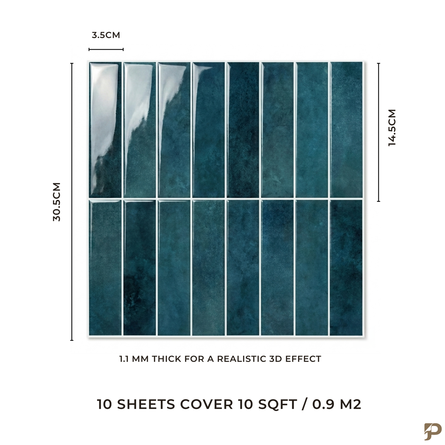 Ocean Deep - Self Adhesive 3D Tile.