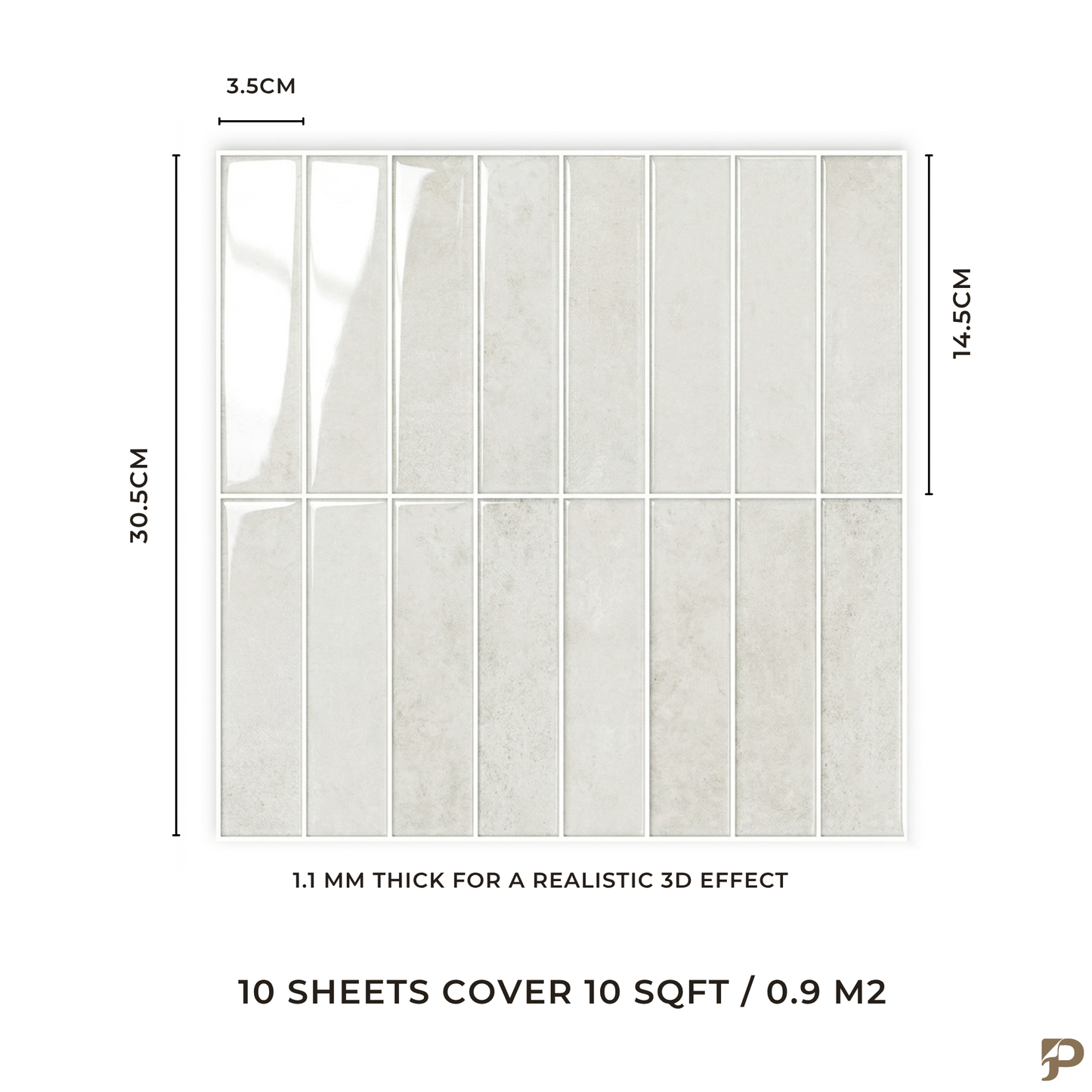 Cream Beige - Self Adhesive 3D Tile