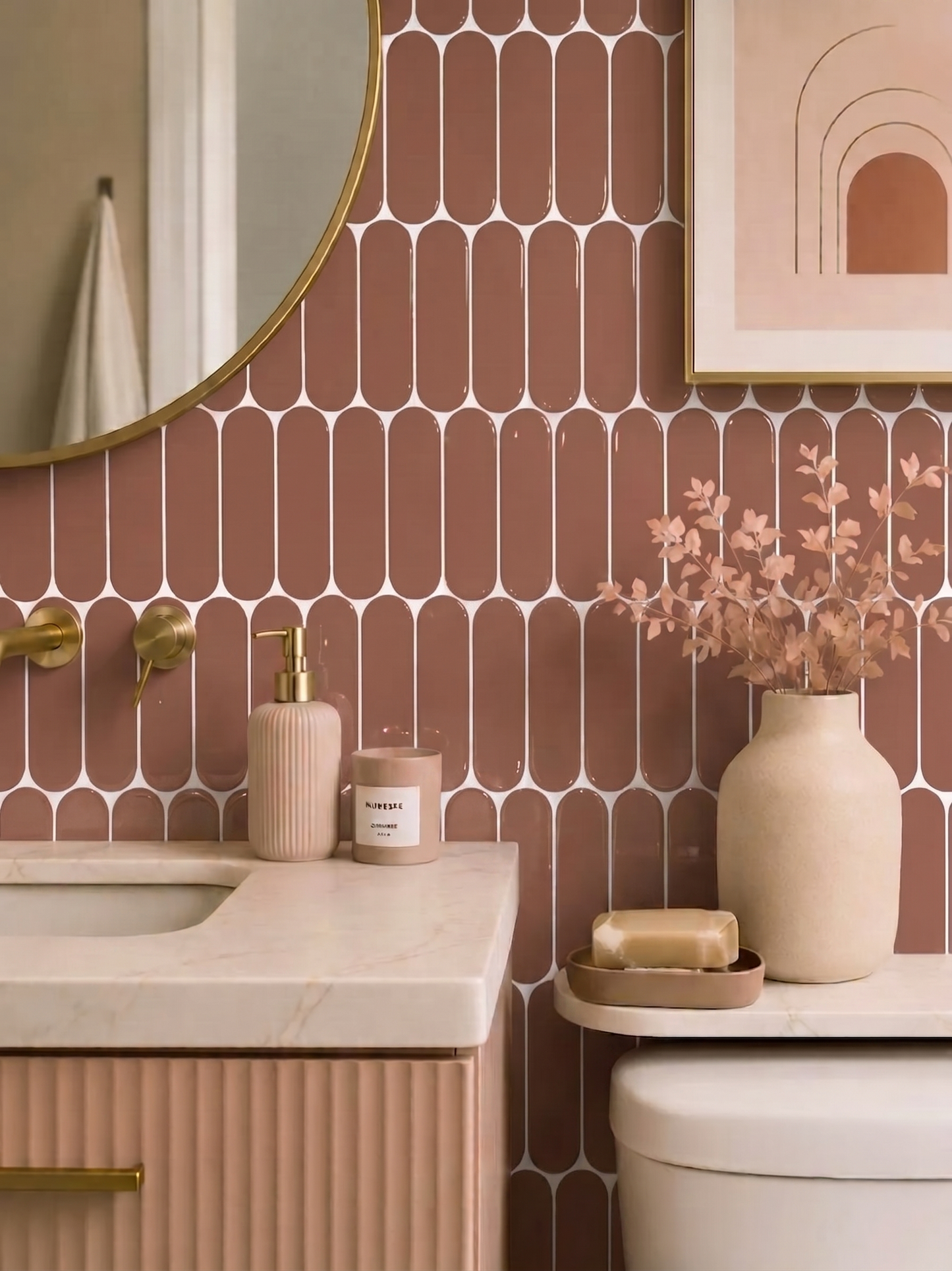 Terracotta oval - Self Adhesive 3D Tile