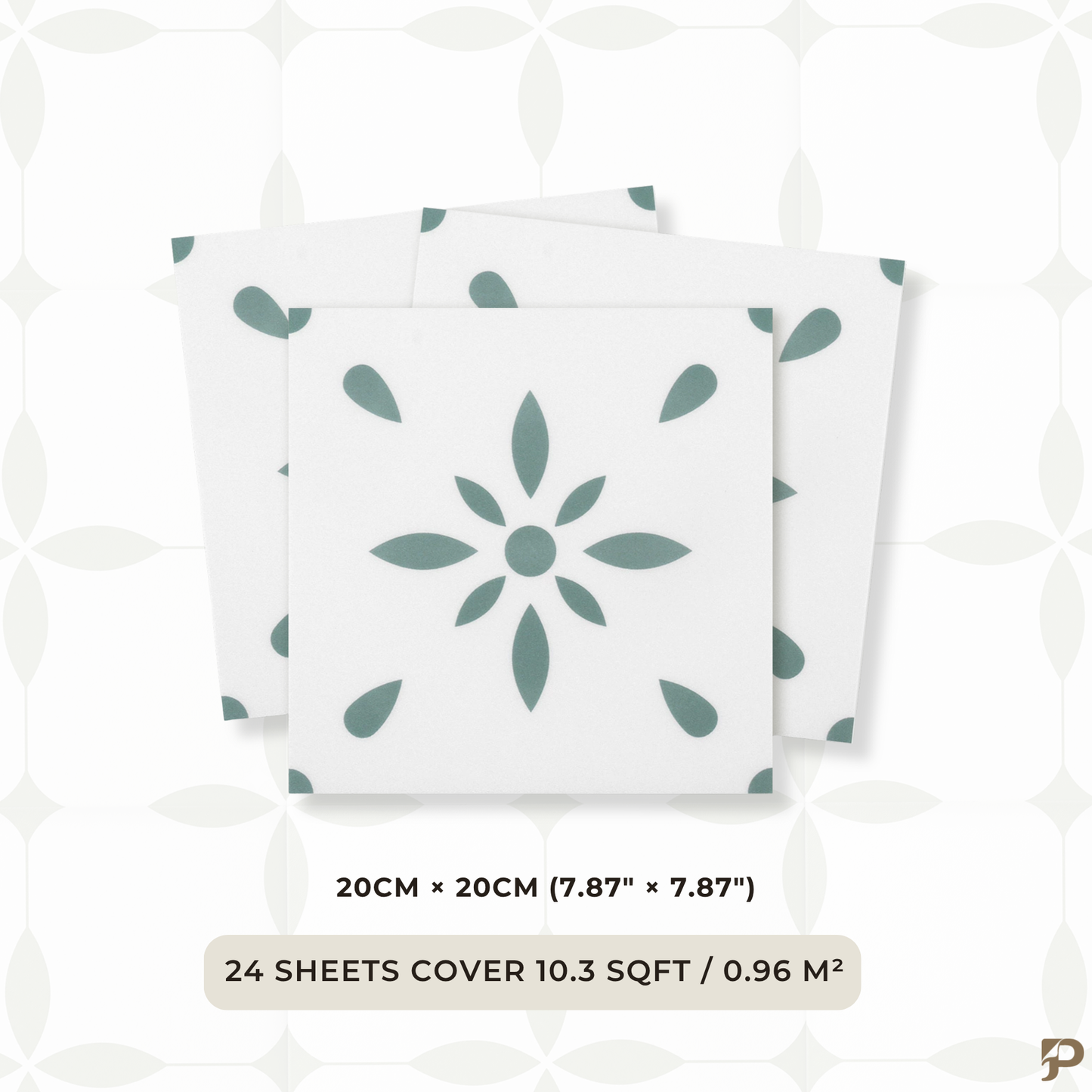 Sage Green Starburst - Matte Wall & Floor Tile Stickers