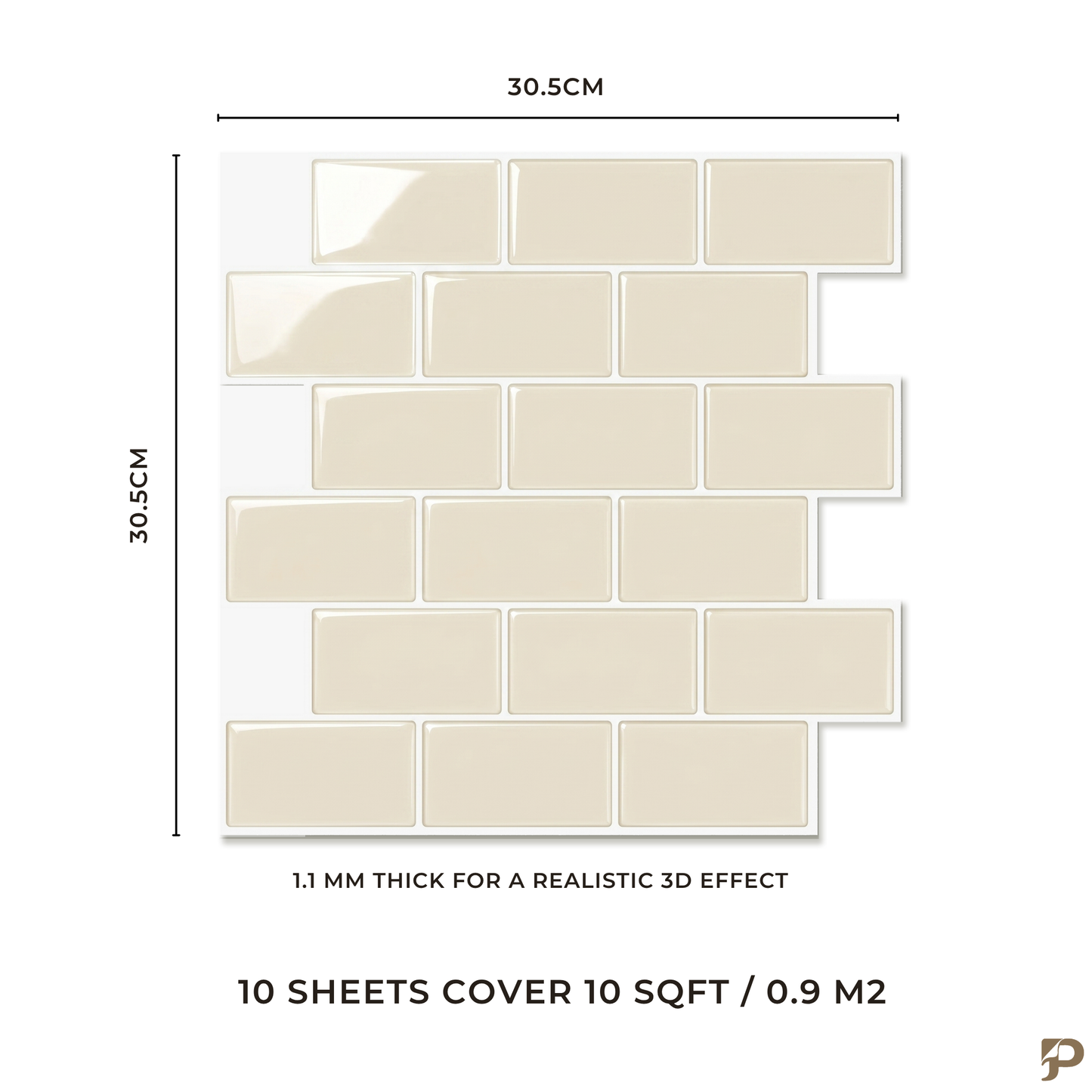 Vanilla Subway - Self Adhesive 3D Tile