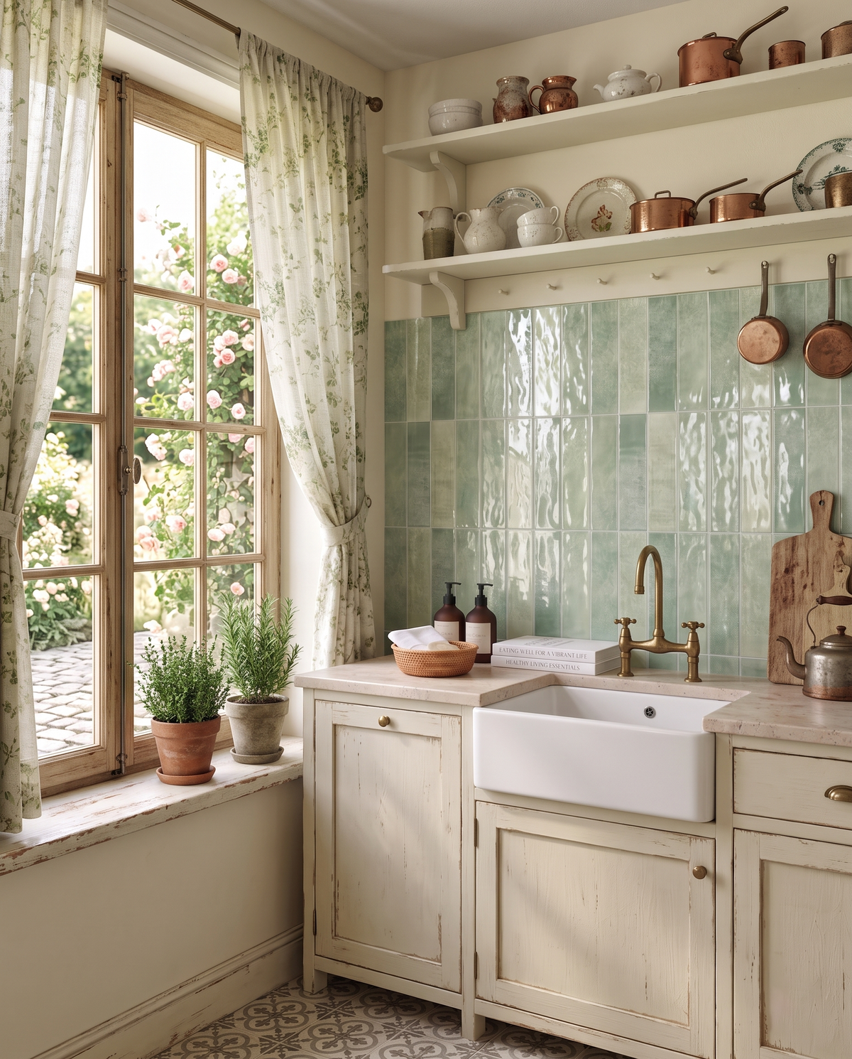 Sage Green Stacked Large - Self Adhesive 3D Tile