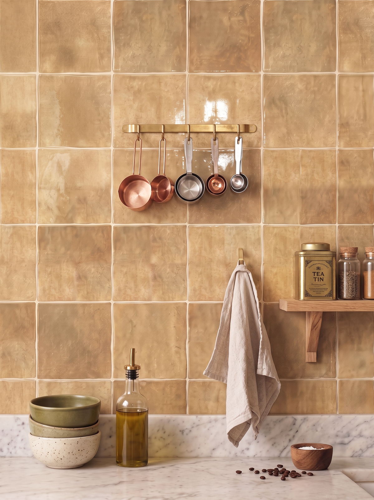 Caramel Brown Square - Self Adhesive 3D Tile
