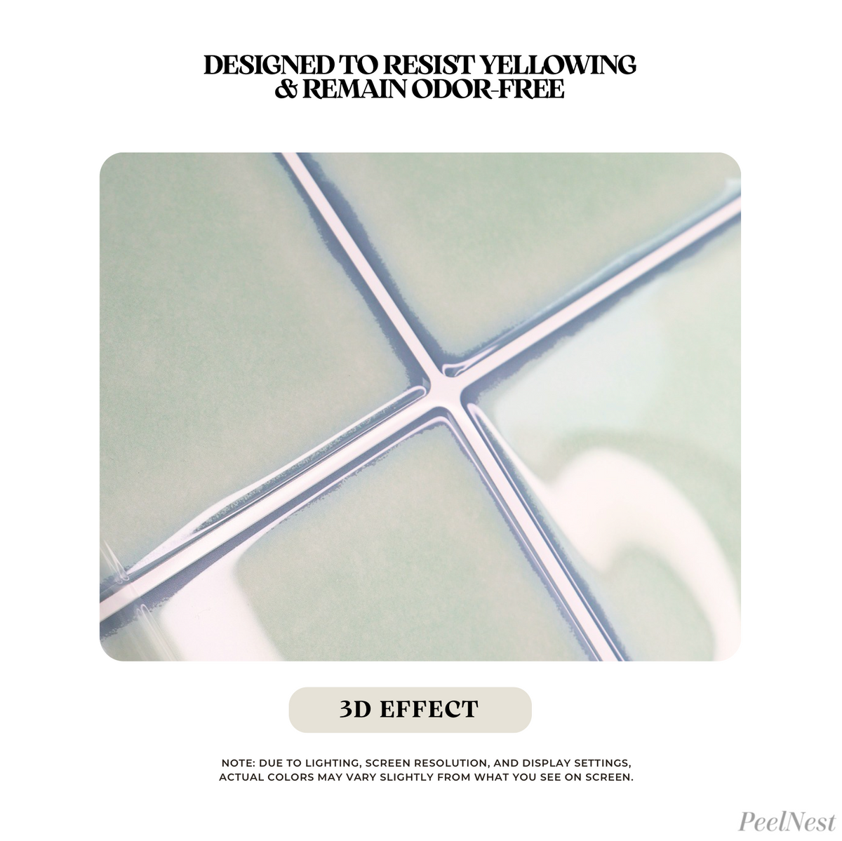 Retro Pale Green Square - Self Adhesive 3D Tile