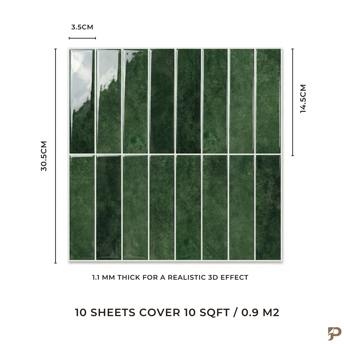 Emerald Green - Self Adhesive 3D Tile