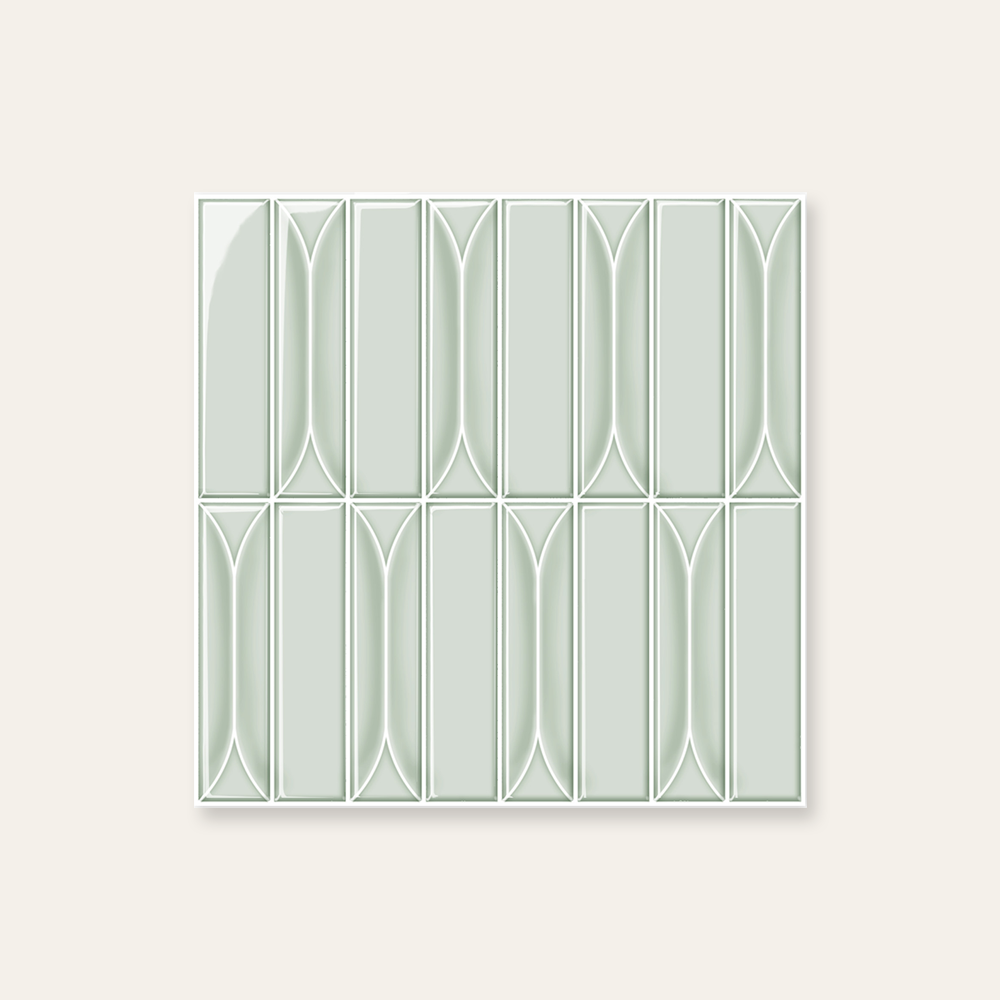 Light Grayish Green Geometric  - Self Adhesive 3D Tile