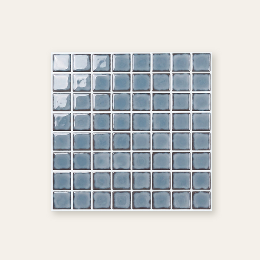 Dirty Blue Ceramic Glaze - Self Adhesive 3D Tile