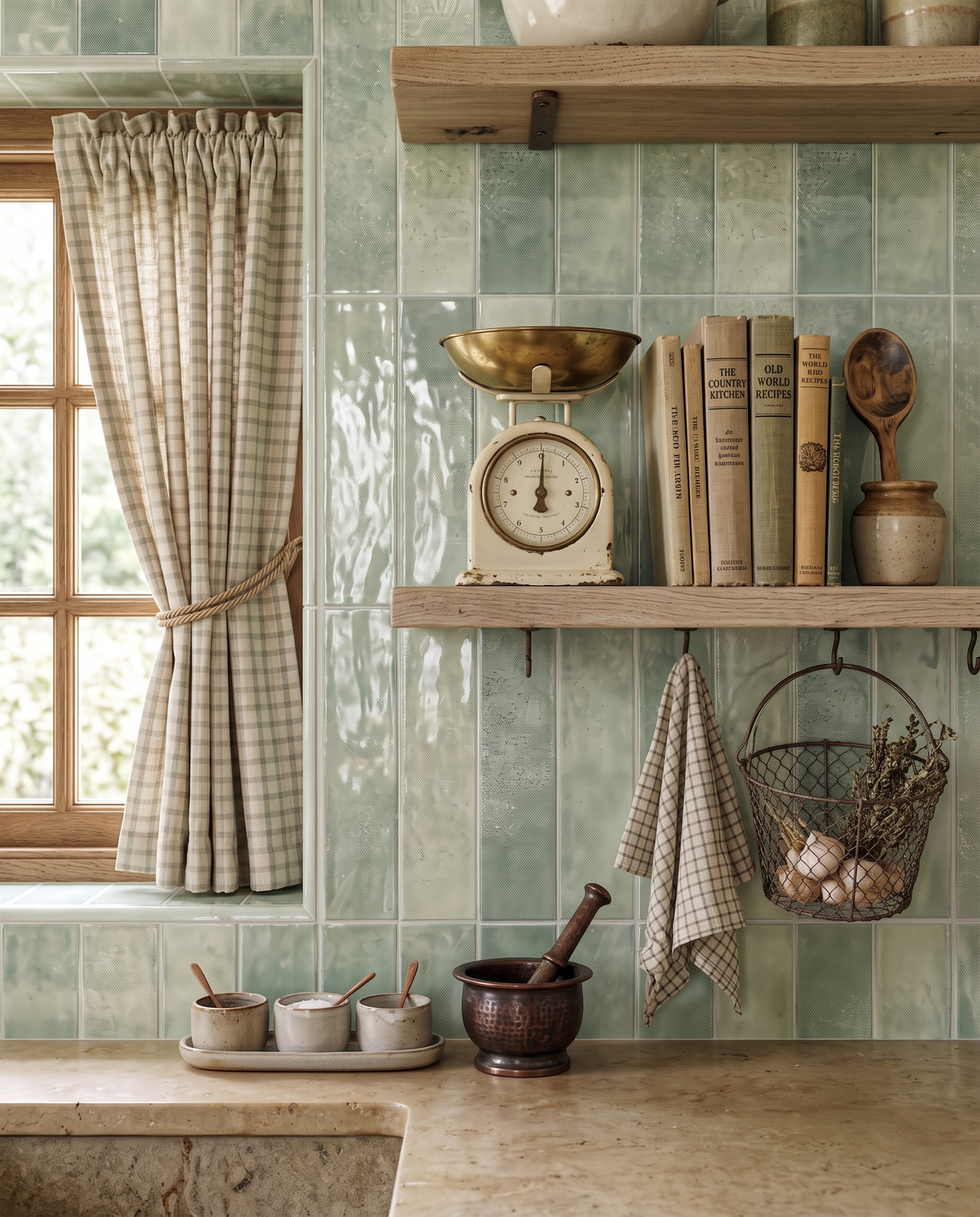 Sage Green Stacked Large - Self Adhesive 3D Tile