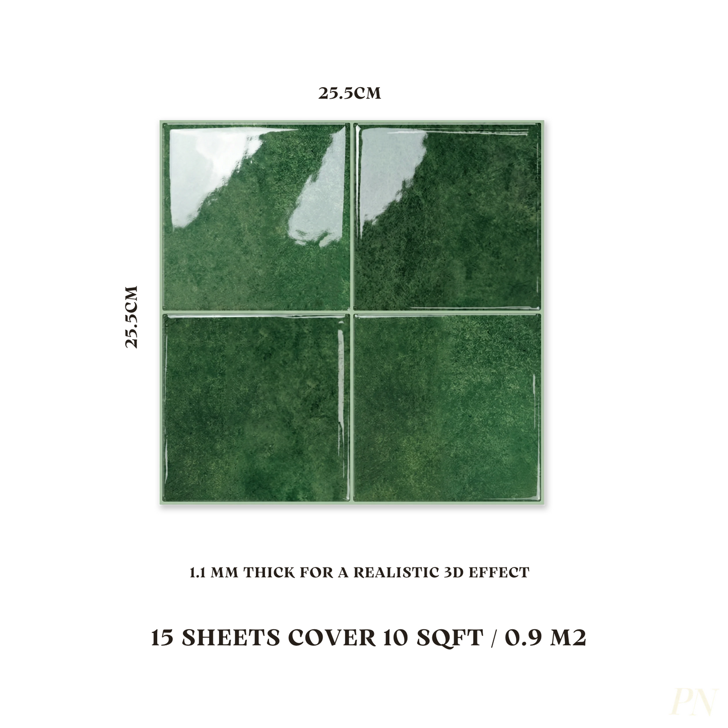 Antique Olive Square- Self Adhesive 3D Tile