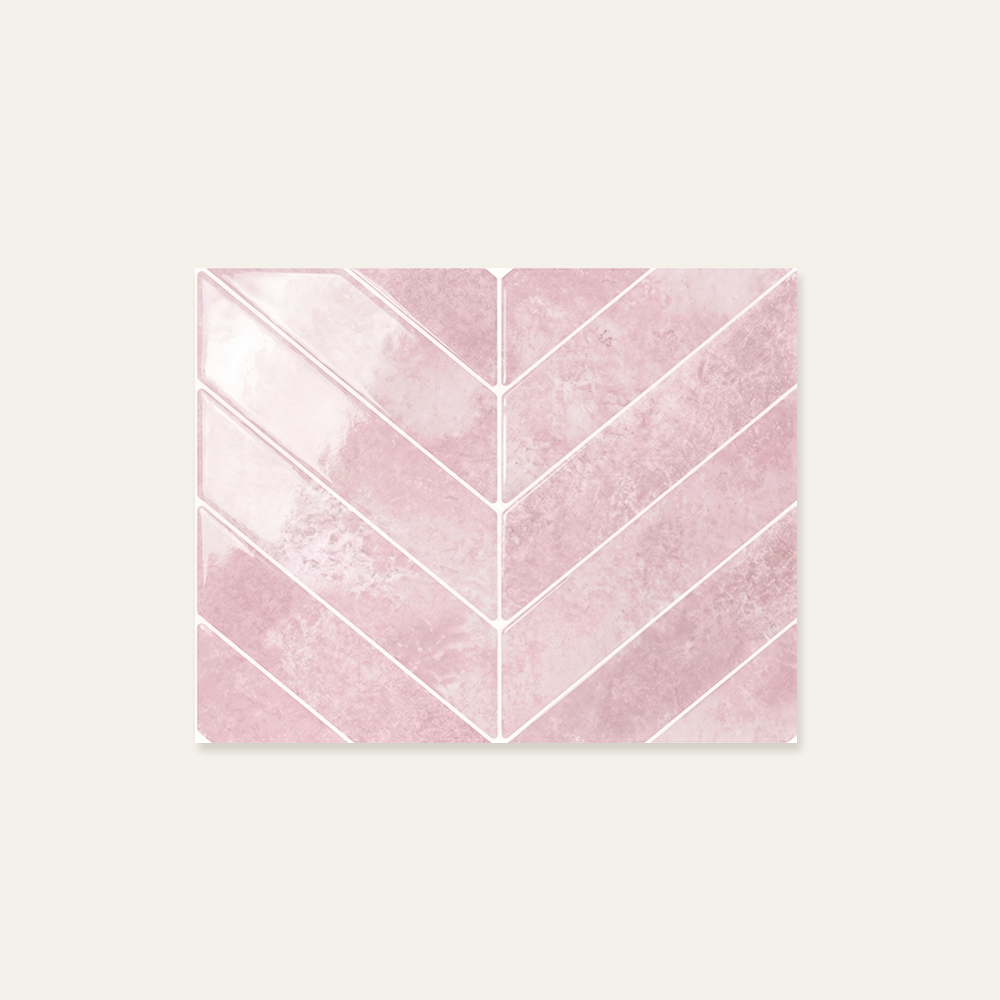 Rose Quartz Chevron - Self Adhesive 3D Tile