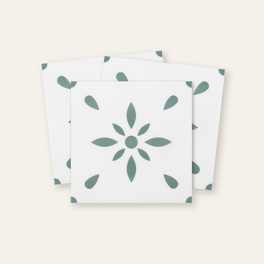 Sage Green Starburst - Matte Wall & Floor Tile Stickers