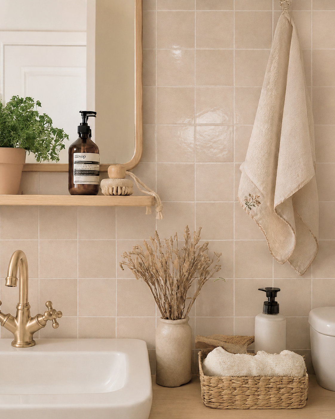 Sand Beige Square - Self Adhesive 3D Tile