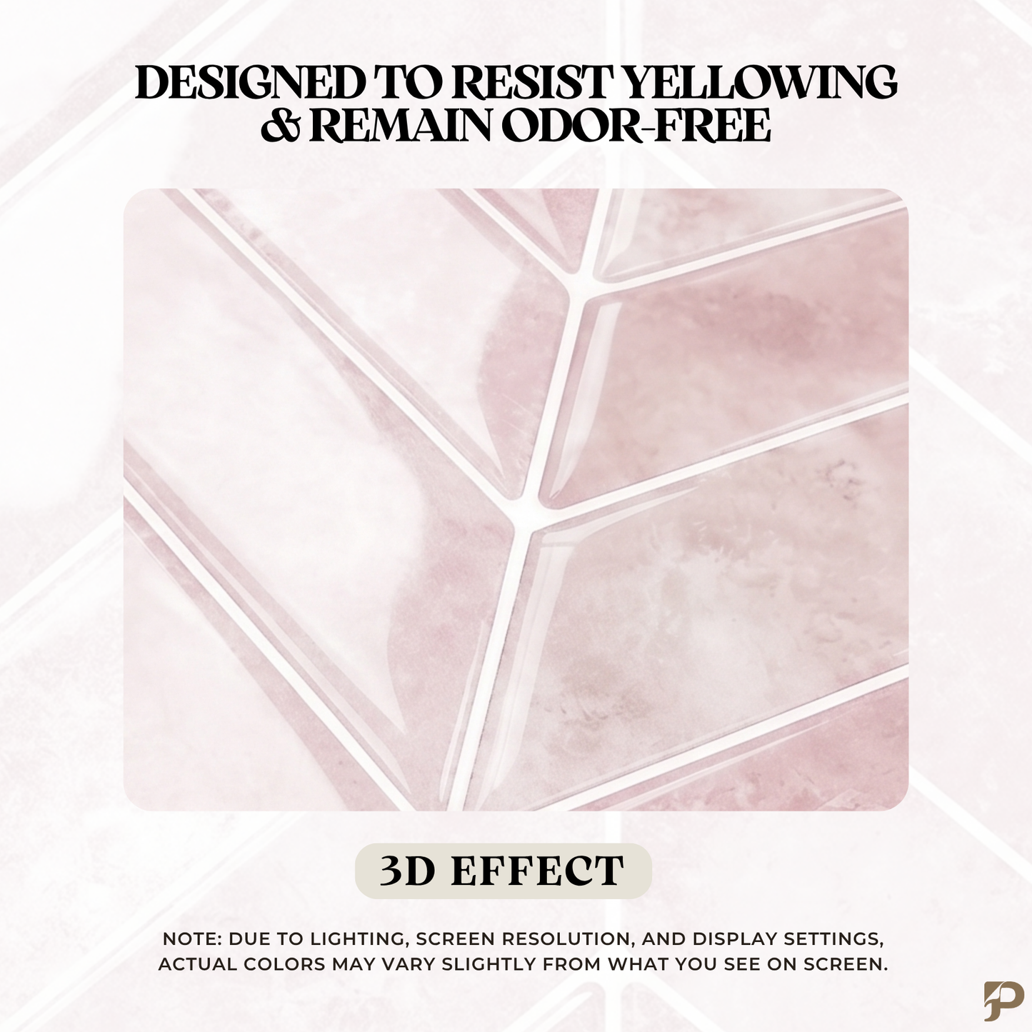Rose Quartz Chevron - Self Adhesive 3D Tile