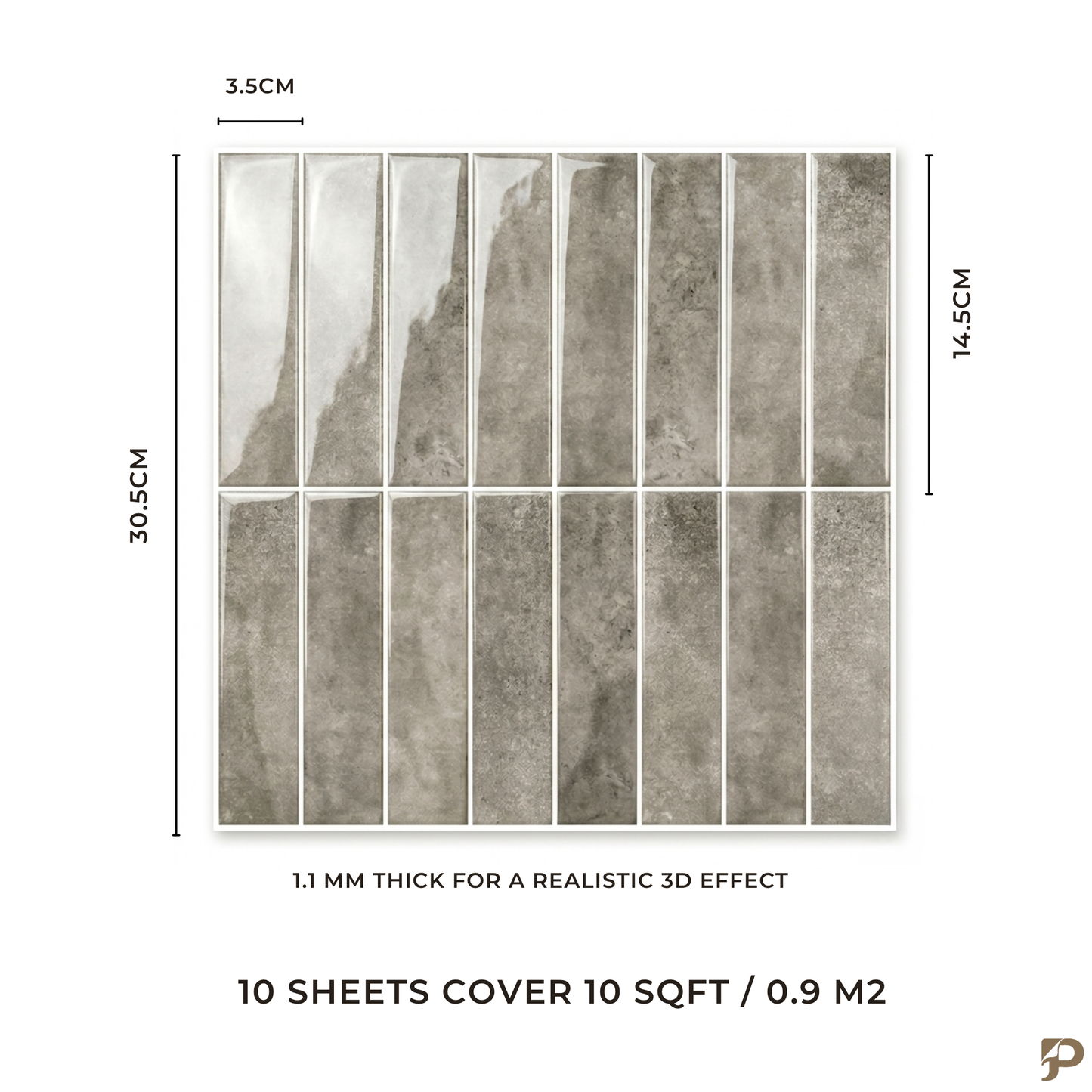 Linen Grey - Self Adhesive 3D Tile