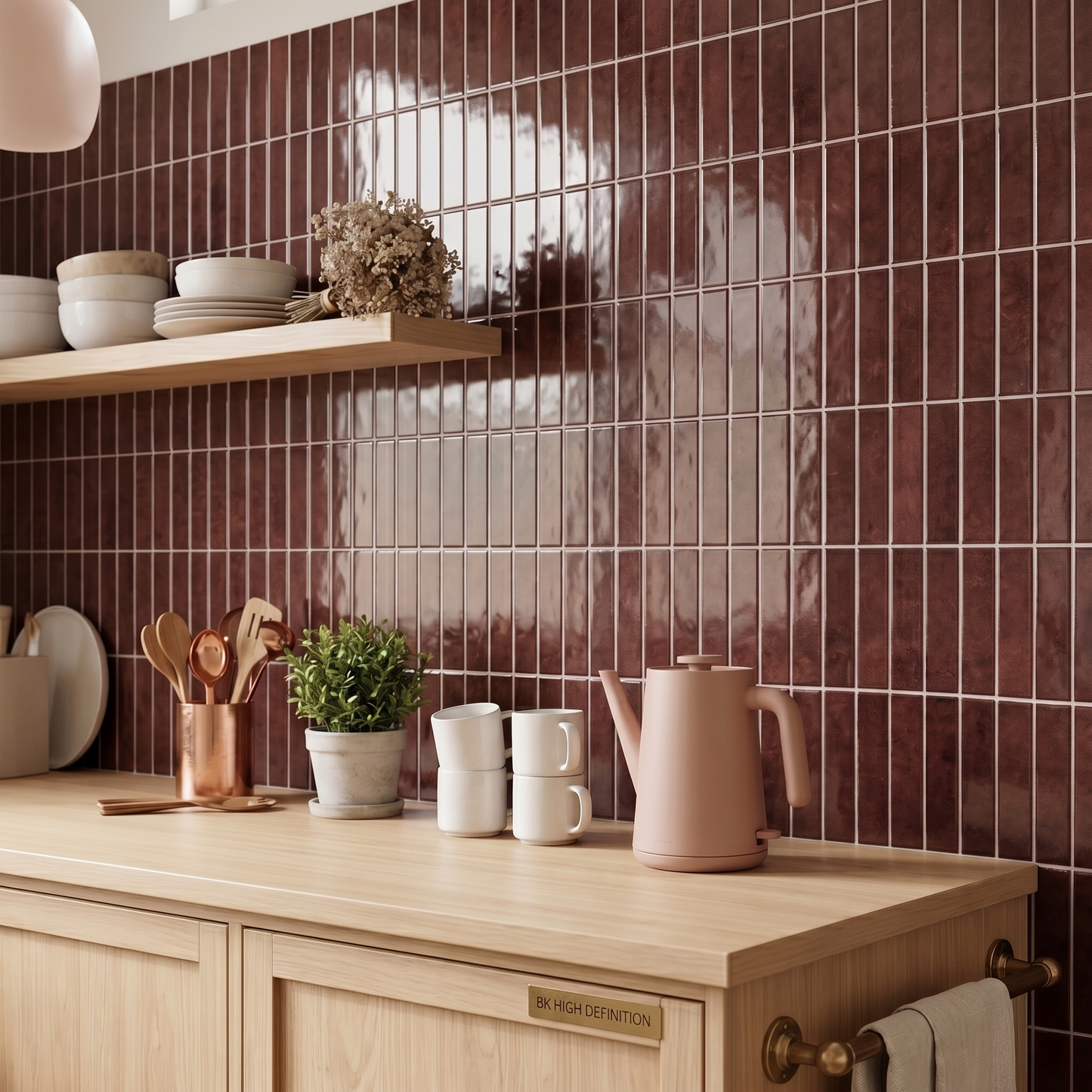 Burgundy Red - Self Adhesive 3D Tile.