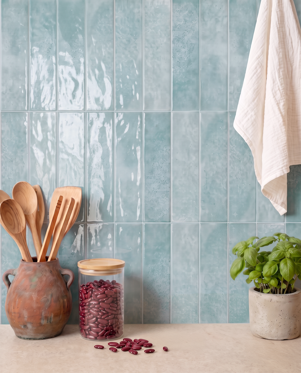 Baby Blue Stacked Large - Self Adhesive 3D Tile