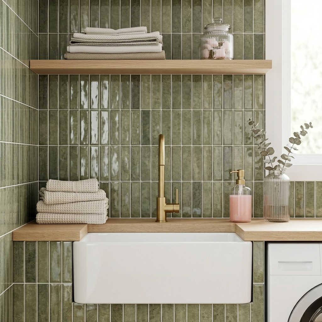 Olive Sage Green - Self Adhesive 3D Tile