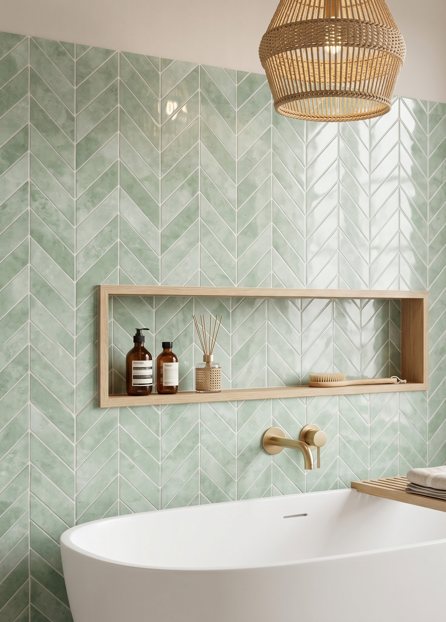 Herbal Morning Chevron - Self Adhesive 3D Tile