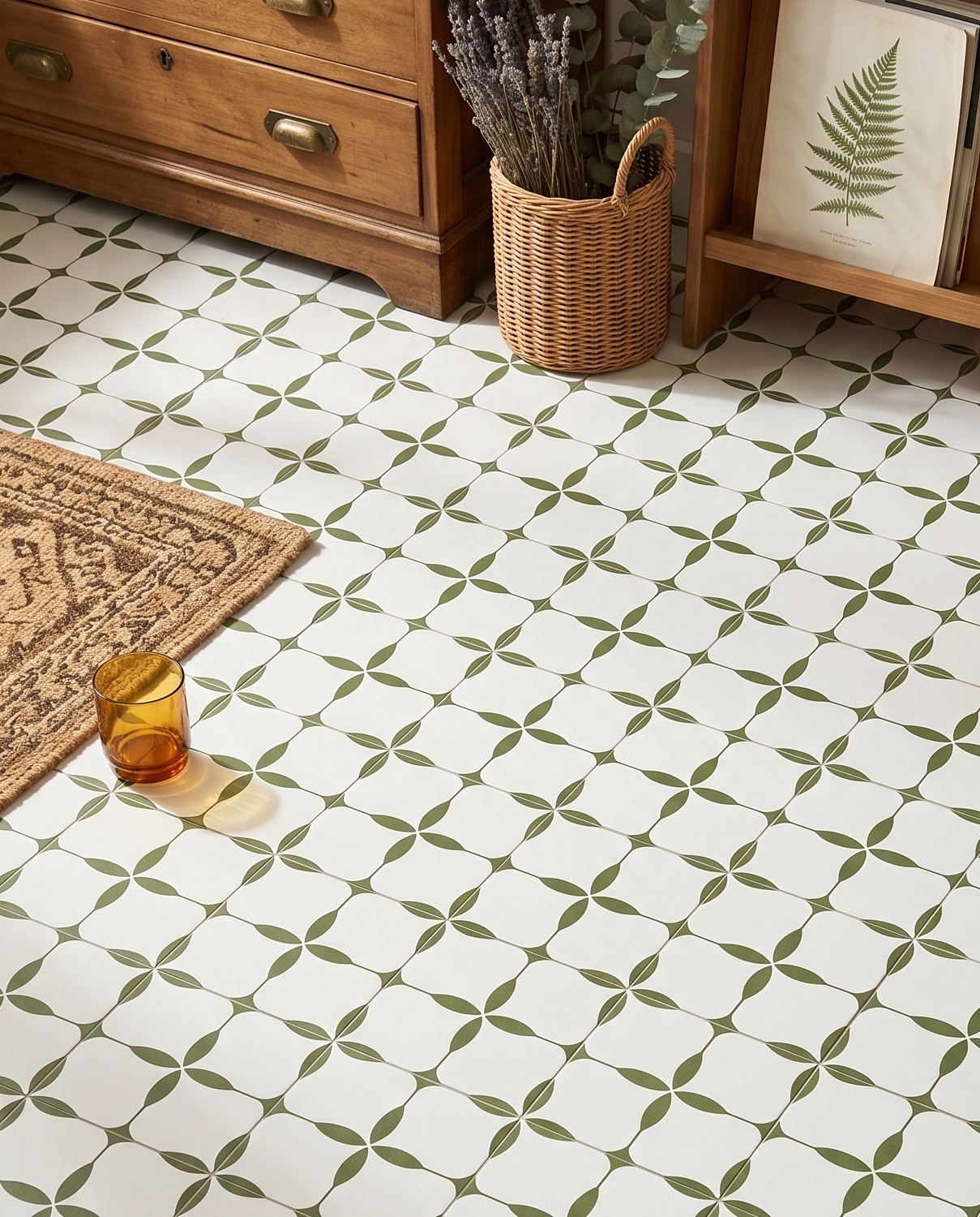 Olive Cross - Matte Wall & Floor Tile Stickers