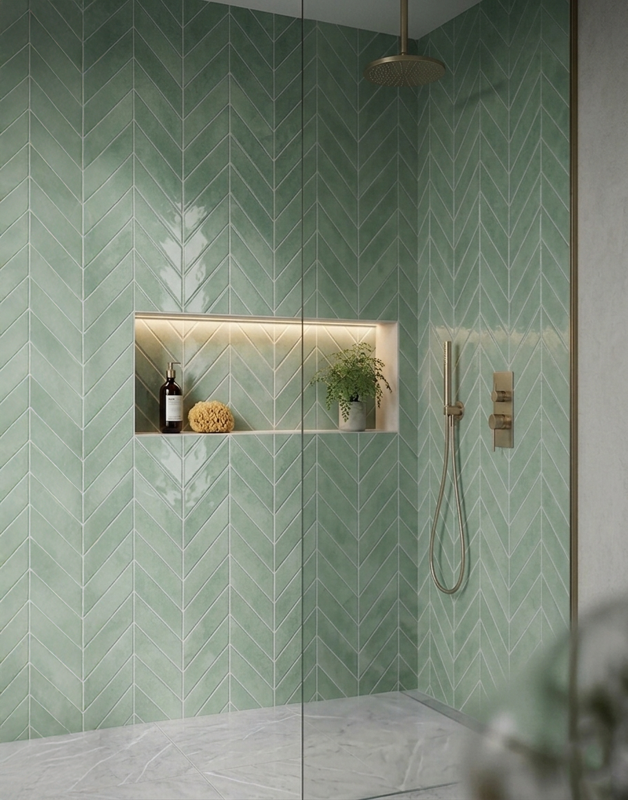 Herbal Morning Chevron - Self Adhesive 3D Tile
