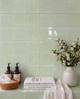 Retro Pale Green Square - Self Adhesive 3D Tile