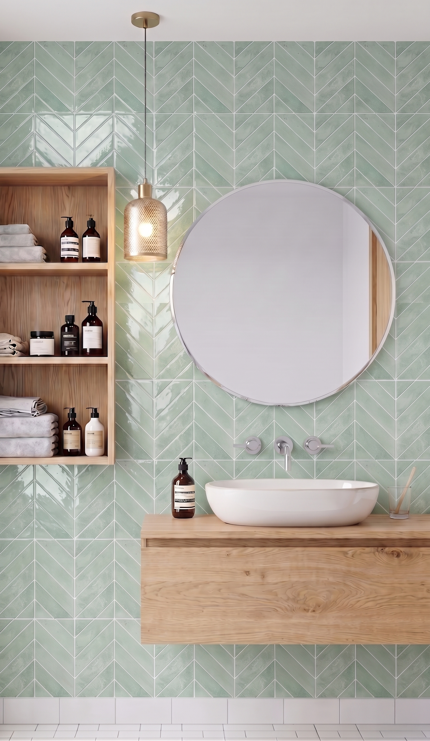 Herbal Morning Chevron - Self Adhesive 3D Tile