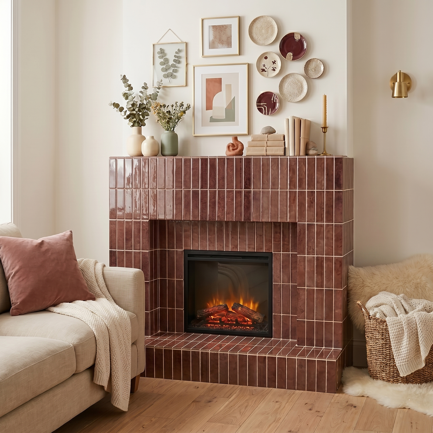 Burgundy Red - Self Adhesive 3D Tile