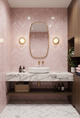 Rose Quartz Chevron - Self Adhesive 3D Tile