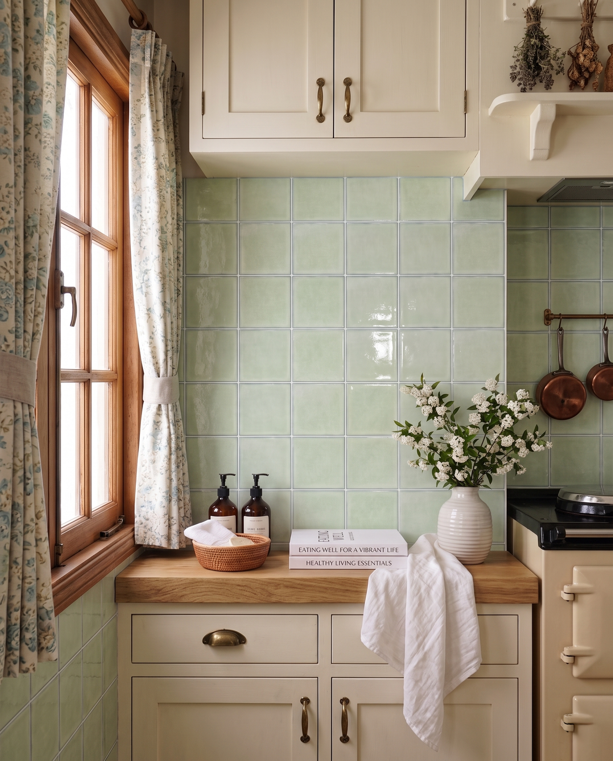 Retro Pale Green Square - Self Adhesive 3D Tile