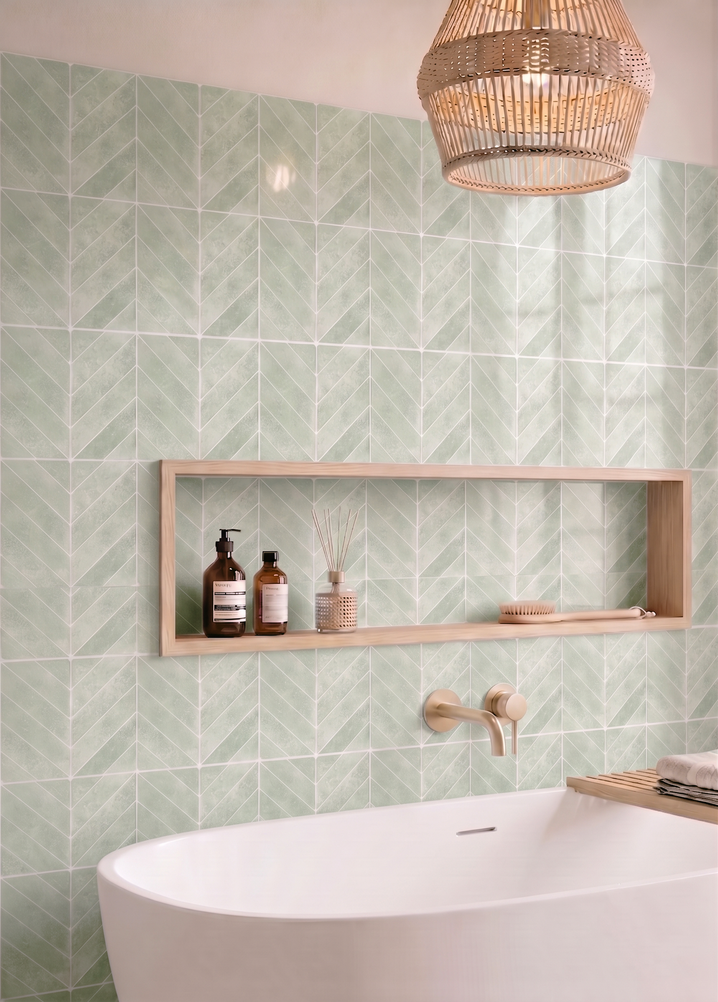 Herbal Morning Chevron - Self Adhesive 3D Tile