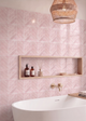 Rose Quartz Chevron - Self Adhesive 3D Tile