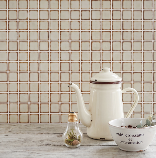 Dirty Caramel & Sage Green - Self Adhesive 3D Tile