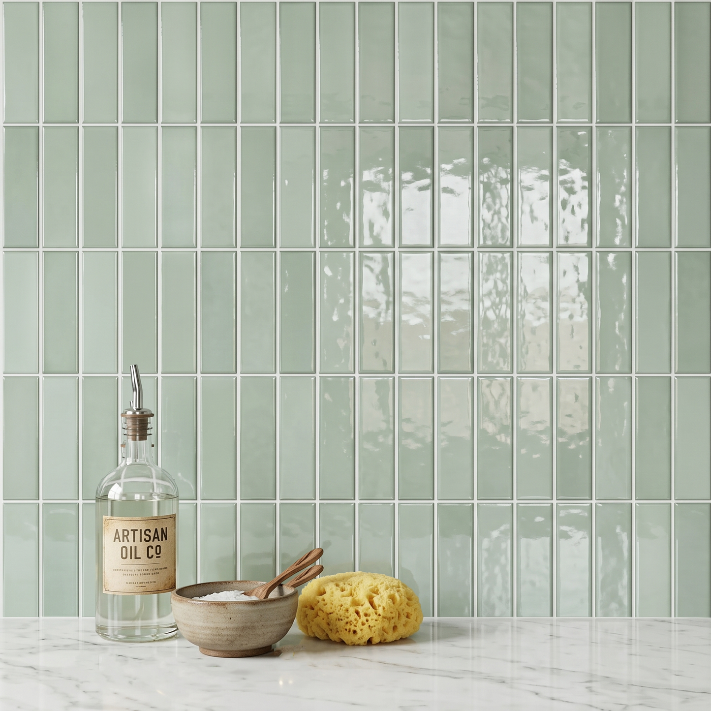 Muted Green - Self Adhesive 3D Tile.
