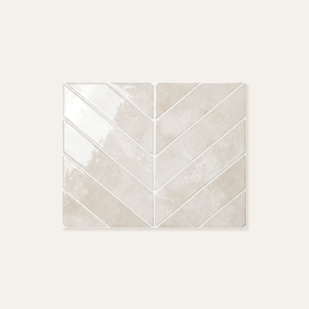 Oatmeal Cream Chevron - Self Adhesive 3D Tile