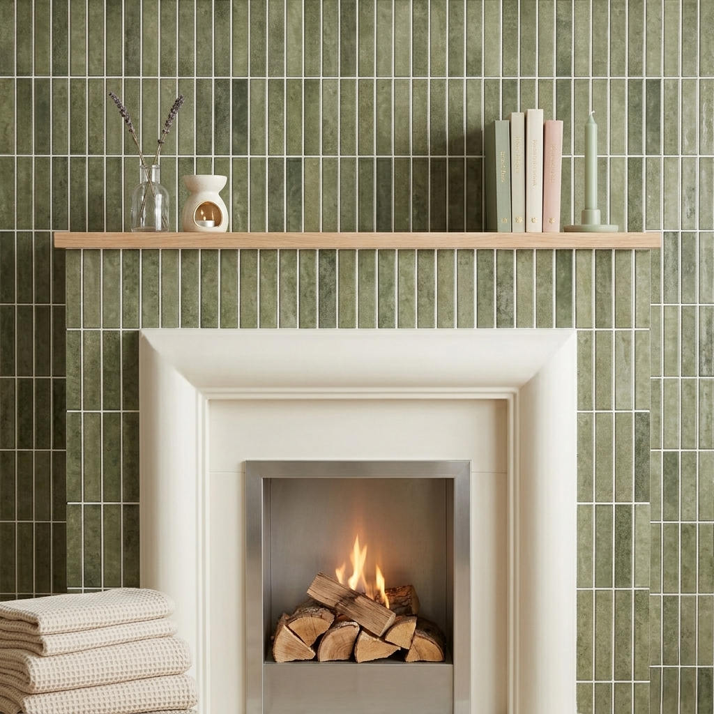 Olive Sage Green - Self Adhesive 3D Tile.