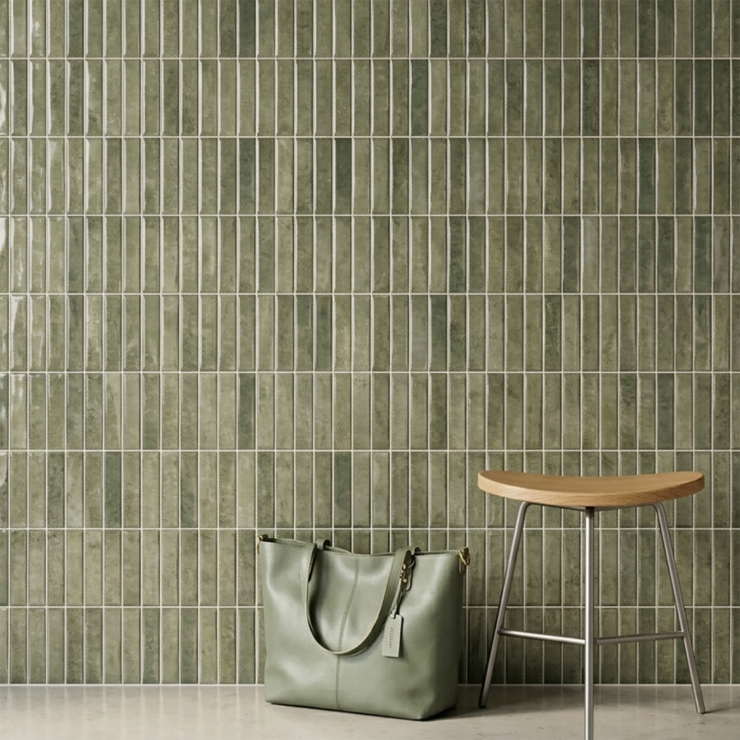 Olive Sage Green - Self Adhesive 3D Tile.