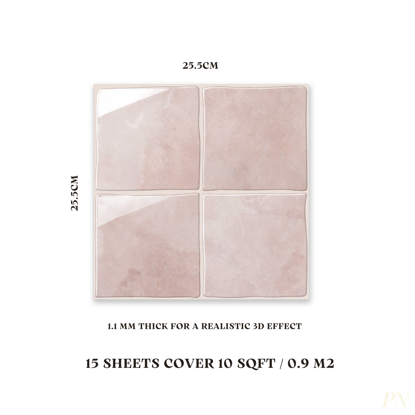 Taupe Pink Square - Self Adhesive 3D Tile