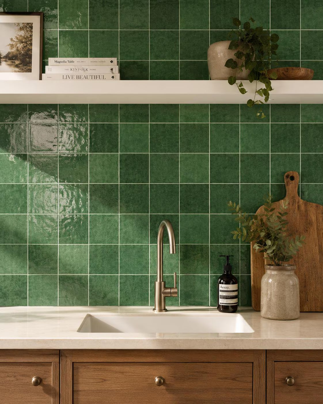 Antique Olive Square- Self Adhesive 3D Tile